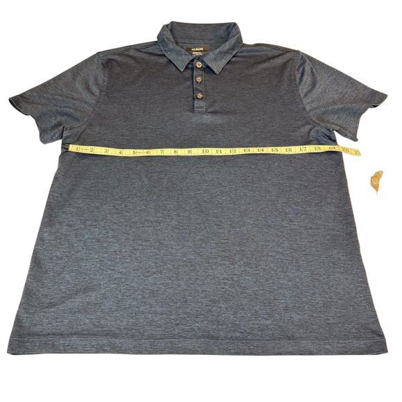 Alfani Stretch Blue Polo Shirt Classic Versatile Wardrobe Staple Marled Knit - Picture 8 of 15